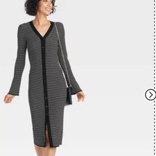 New Black Striped Women's Dress Small/Medium