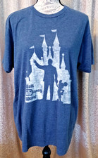 Walt Disney World Vintage 1990's Navy Blue Walt, Mickey  Castle T-Shirt Size L