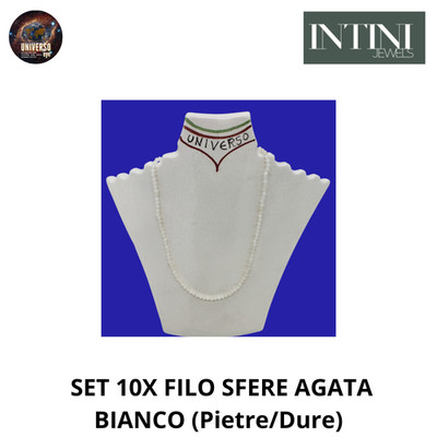 SET 10X DRAHT KUGELN ACHAT WEISS (Steine/Hart) 151 INTINI (MI)
