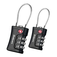 BRILLIRARE 2 Pack TSA Approved Luggage Locks, Combination Travel Cable Padloc...