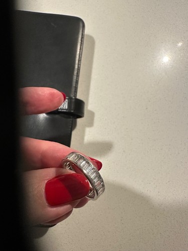 Platinum Wedding / Eternity Band Ring Approx 4 ct Baguette Diamond Size 7.5