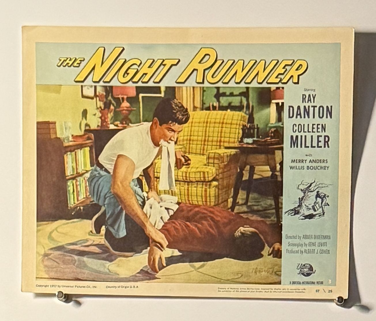 The Night Runner Original Lobby Card Ray Danton Colleen Miller Vintage