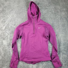 Nike Hoodie Womens XS 0-2 Purple 1/4 Zip Pullover Sweatshirt Fit Dry 322387