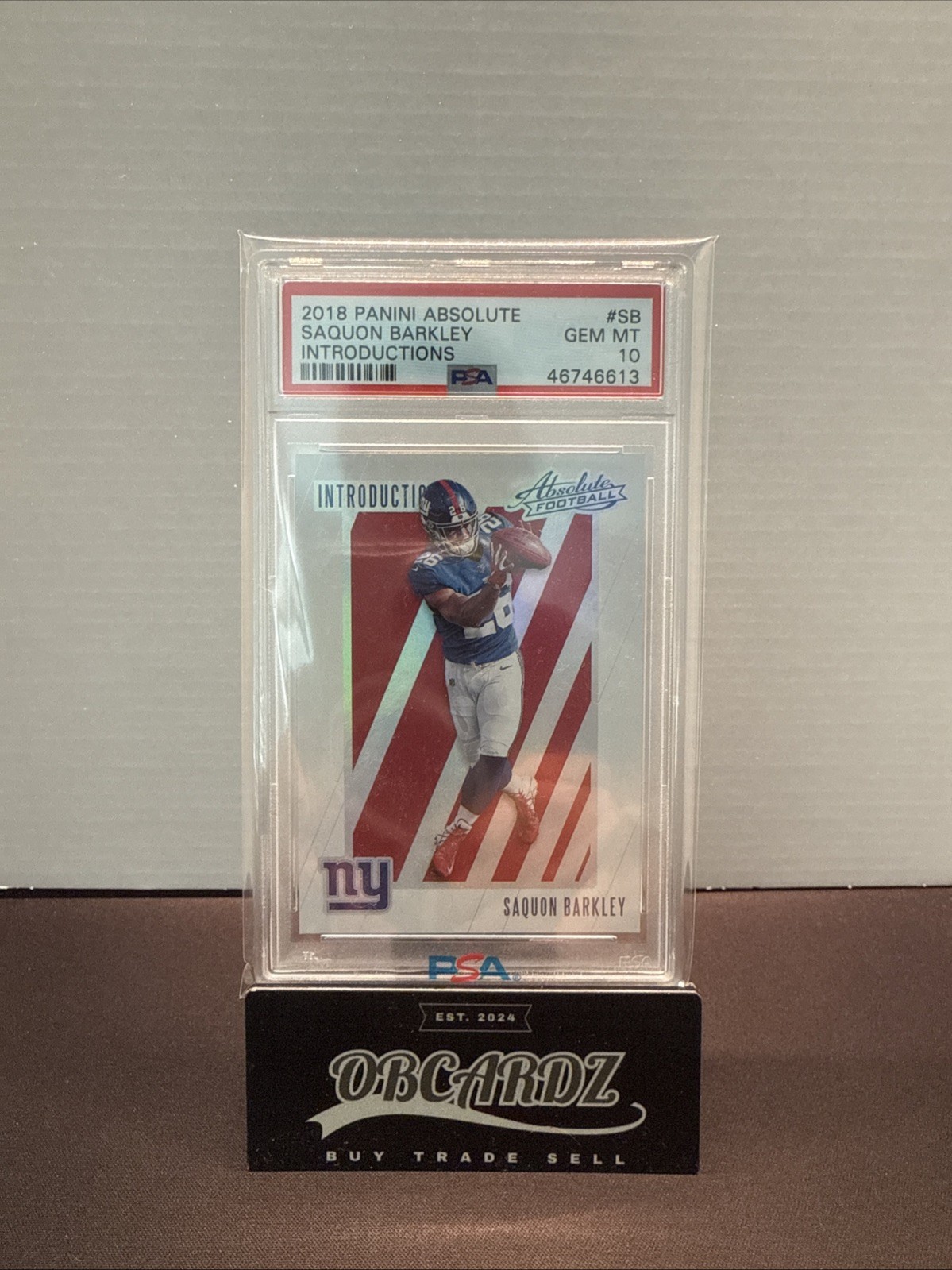 Saquon Barkley 2018 Panini Absolute Introductions #SB PSA 10