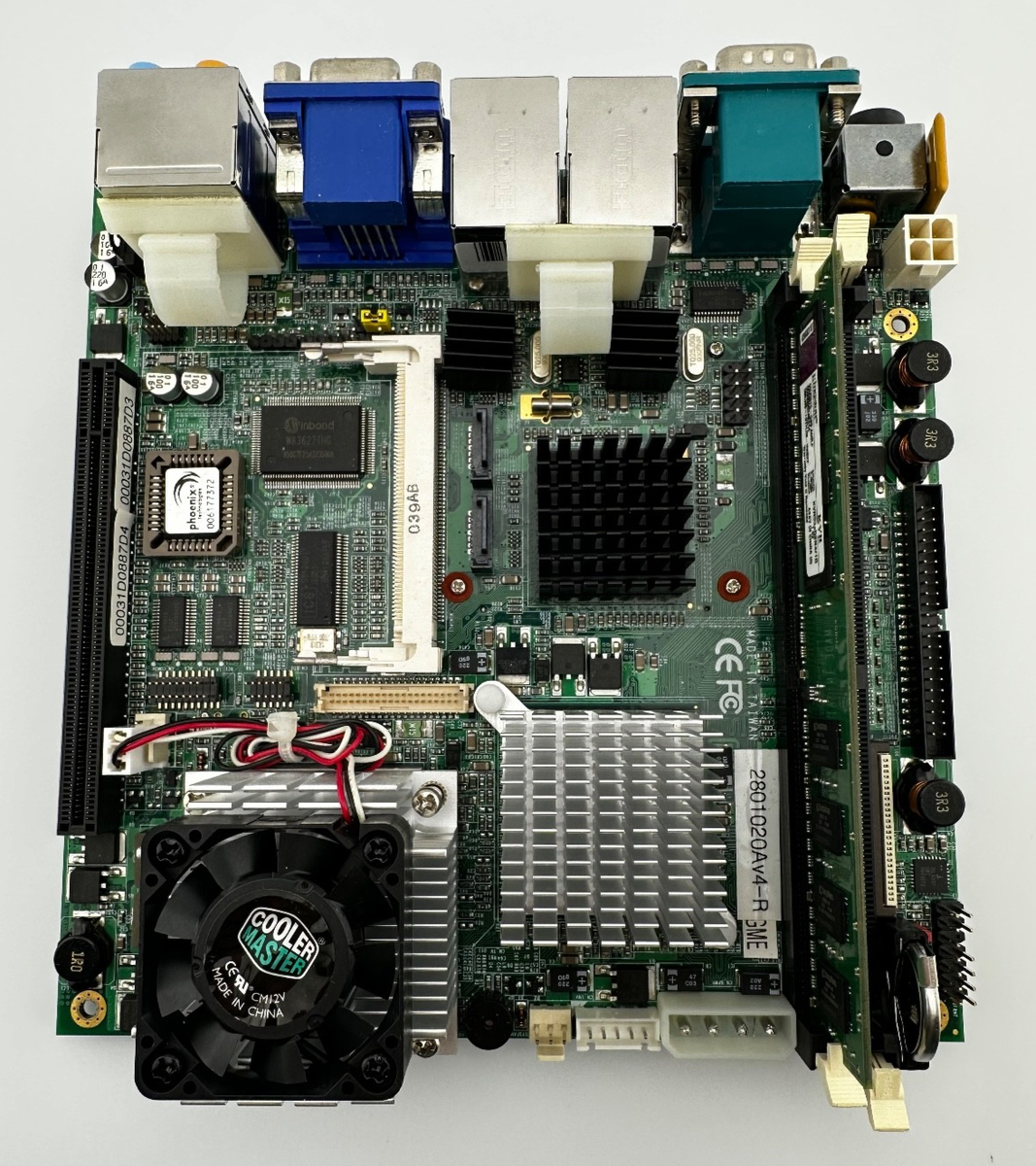 Mini-ITX Industrial Motherboard w/ CPU Fan DDR RAM VGA LAN COM - Main Image
