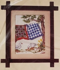 The Creative Circle Clothesline Quilts 1689 cross stitch embroidery kit, ducks