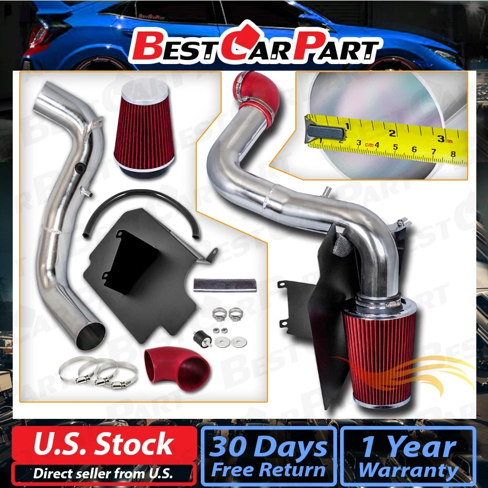 BCP красный 98-03 Chevy S-10 / GMC Sonoma 2,2 л теплозащитный экран холодный воздухозаборник + фильтр - Изображение 2 из 4