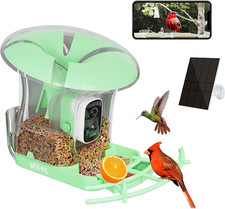 Smart Bird Feeder with Camera, Solar Powered 3 L Capacity, 2K HD AI Identify