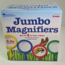 Learning Resources Jumbo Magnifiers Set of 4 Magnifying Glasse PreK Science Tool
