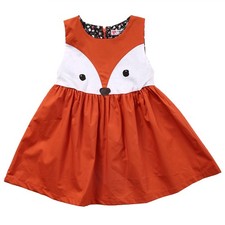 Infant Toddler Baby Girl Summer One-Piece Dress Fox Party Wedding Cute Frock