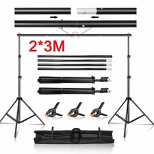 Adjustable Photography Studio Background Support Stand Screen Backdrop Kit 2x3M