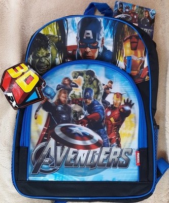 The AVENGERS Backpack NEW Hulk Ironman Thor Captain America Book Bag 16''x12'' NWT