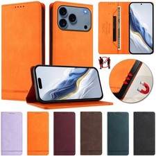 Magnetic Leather RFID Wallet Phone Case For iPhone 17 16 15 14 13 12 11 Pro Max