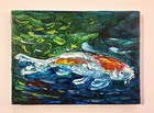 Koi Fish Series 1 of 2 Original ACEO – Canvas Panel - Not paper Archival signed — photo 1