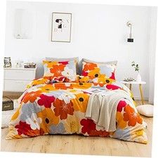 Floral Duvet Cover 100 Cotton Burnt Orange Queen Orange Blossom Flowers