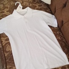 Authentic Galaxy Boys White School Uniform Polo Shirt Size 10 Short Sleeve