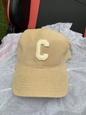Celine Baseball Cap Hat Men Women C Initial In Corduroy LOGO Beige Size M Paris