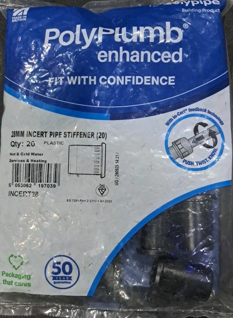 PolyPlumb Polypipe 28mm Insert Pipe Stiffener (20) Plastic Incert
