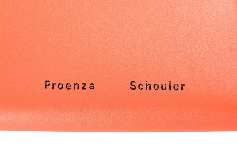 Cartera compacta Proenza Schouler para mujer coral 100 % cuero trapecio cremallera Foto 3 de 4