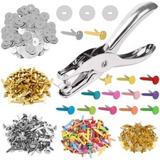 200 Pieces Paper Fasteners Brads, Multi Color Mini Brads Round Fasteners with...