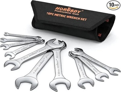 HORUSDY Thin Wrenches Set | Metric | 10-Piece | 10PCS, Silvery 