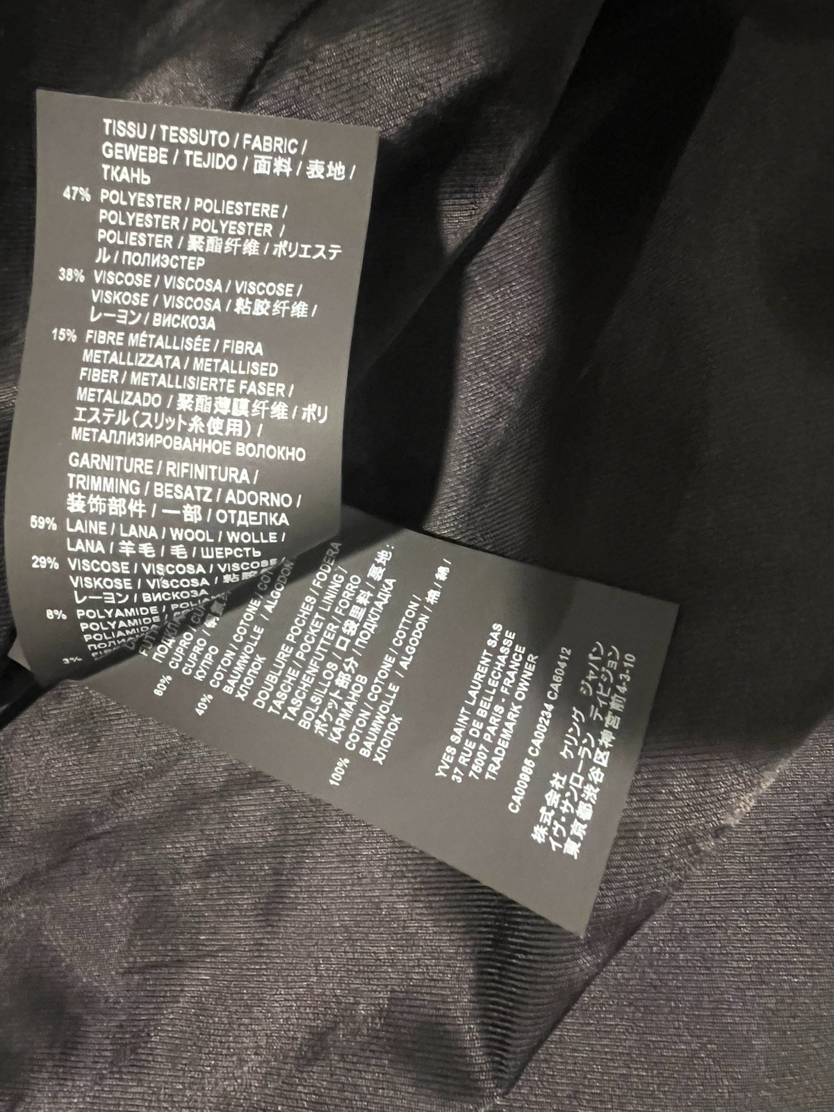 Giacca uomo Saint Laurent Teddy Galaxy. 52 42. 2500€