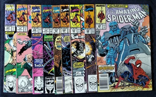 AMAZING SPIDER-MAN Lot #s 329-337 ('89-'90) 1 VG+ & 8 VF/NM, Nice