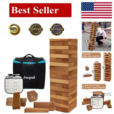 54-Piece Giant Tumble Tower Blocks Game - Ultimate Family Fun, Portable Set