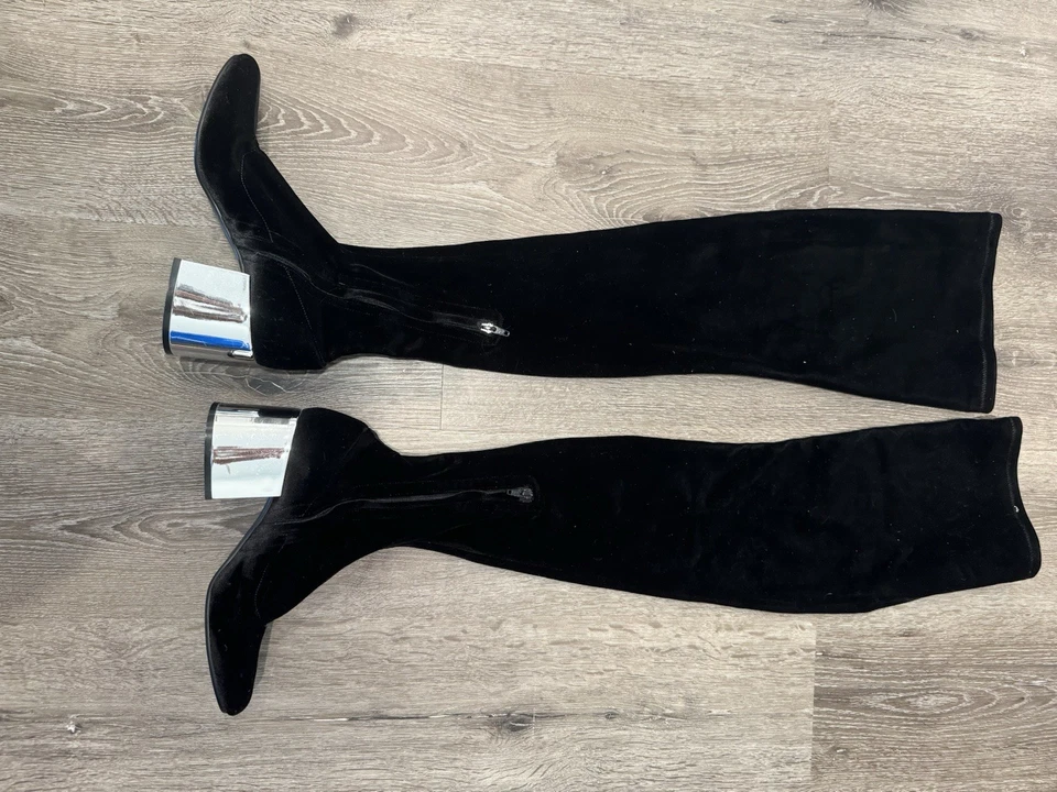 Botas por encima de la rodilla de terciopelo elástico Maison Margiela Foto 2 de 4