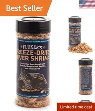 Freeze Dried River Shrimp, Nutrient-Packed, Ideal for Lizards, Reptiles, Bird...