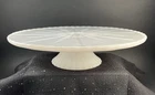 Vtg. 1950’s Anchor Hocking Milk Glass “SNOWFLAKE, STARBURST” Pedestal Cake Stand