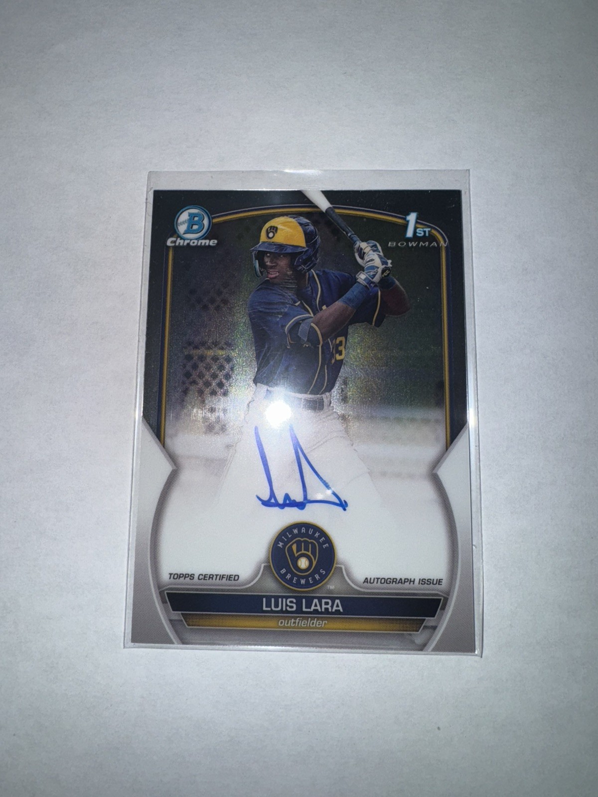 2023 Bowman Chrome Prospect Autographs #CPALL Luis Lara 1ST ROOKIE AUTO BREWERS