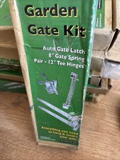Garden Gate Kit, Auto Gate Latch, 8 Inch Gate Spring , Pair 12 Inch Hinges