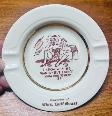 Vintage Adult Risque Novelty Ceramic Ashtray I Don t Know How To Wrap It