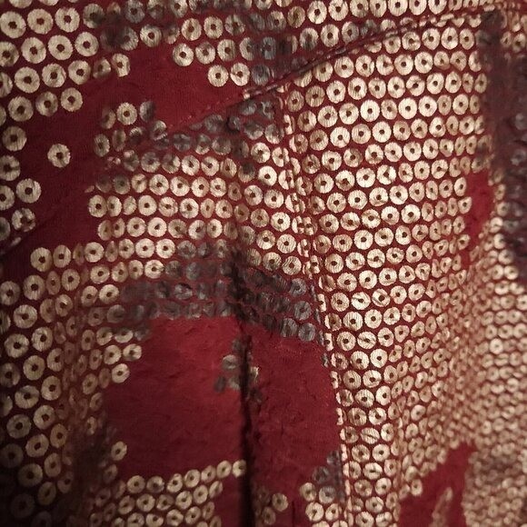 Ruby Rd. Red Gold Sequin Knit Full Zip Jacket 12 - image 4