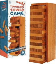 BSIRI Wooden Tumbling Tower Family Game for Kid and Adult Classic... 
