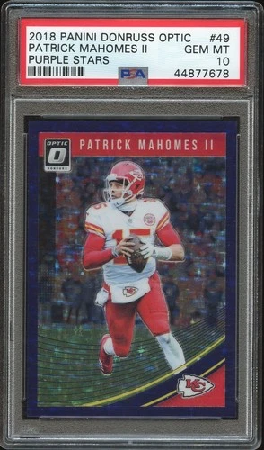 2018 PANINI DONRUSS OPTIC PATRICK MAHOMES II PURPLE STARS #49 PSA 10
