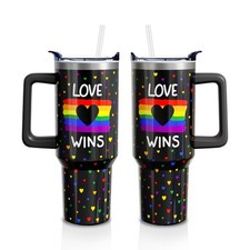 Pride Cup Gifts for Women Men, Rainbow Love Wins Stainless Steel Insulated 40...