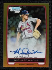 2012 Bowman Draft Chrome Picks Gold Refractor 48/50 Michael Wacha Auto i4v