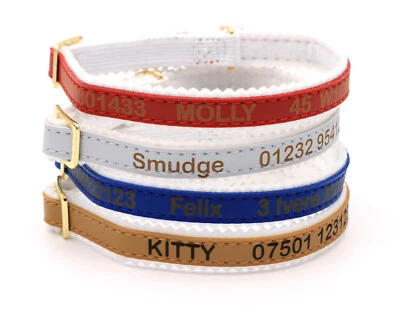 Personalised Custom Cat Kitten Collar | Design Your Unique Pet ID Tag | Engraved