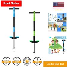 2 Pack Pogo Stick for Kids Age 6 and Up - Soft Foam Jump Stick - Green and Blue