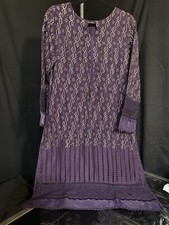 PREMIUM- Tawakkal Brand Schiffli Emb Gold Printed kurti / Shirt - SML- 29