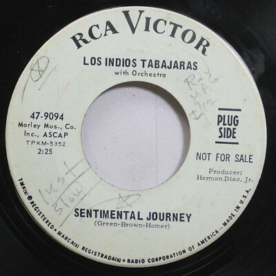 Pop Promo 45 Los Indios Tabajaras - Sentimental Journey / The Petite Waltz On Rc