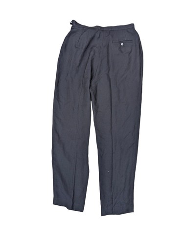 Pantaloni donna vintage Laura Ashley UK 16 neri abbigliamento da lavoro casual acetato - Foto 2 di 4