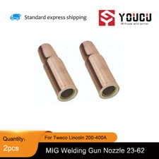 2pcs For Tweco Lincoln 200-400A 23-62 5/8" MIG Welding Gun Nozzle
