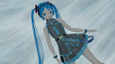 Anime new color blue hair blender 3d eyes long hatsune Playmat Gaming Mat