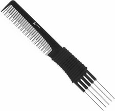 Kobe Pro Metal Prong Comb Black 5 Pin 19cm Anti static, Heat & Chemical Resist.