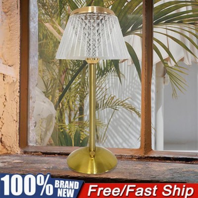 Crystal Table Lamps Metal Base Cordless Desk Lamp Rechargeable for Bedroom  Bar