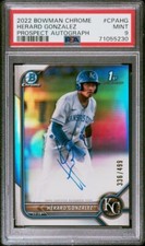 2022 Bowman Chrome AUTOGRAPH 336/499 HERARD GONZALEZ Kansas City Royals PSA 9