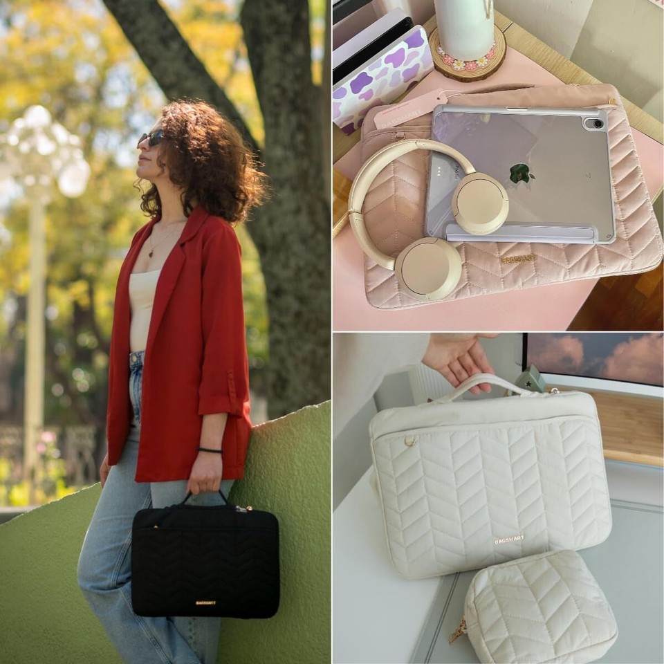 1314 inch Laptop Sleeve with Handle, Puffy Padded 13.3 Inch, Beige eBay